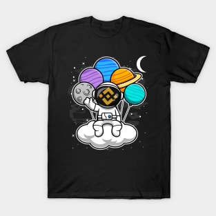 Astronaut Floating Binance BNB Coin To The Moon Crypto Token Cryptocurrency Wallet Birthday Gift For Men Women Kids T-Shirt